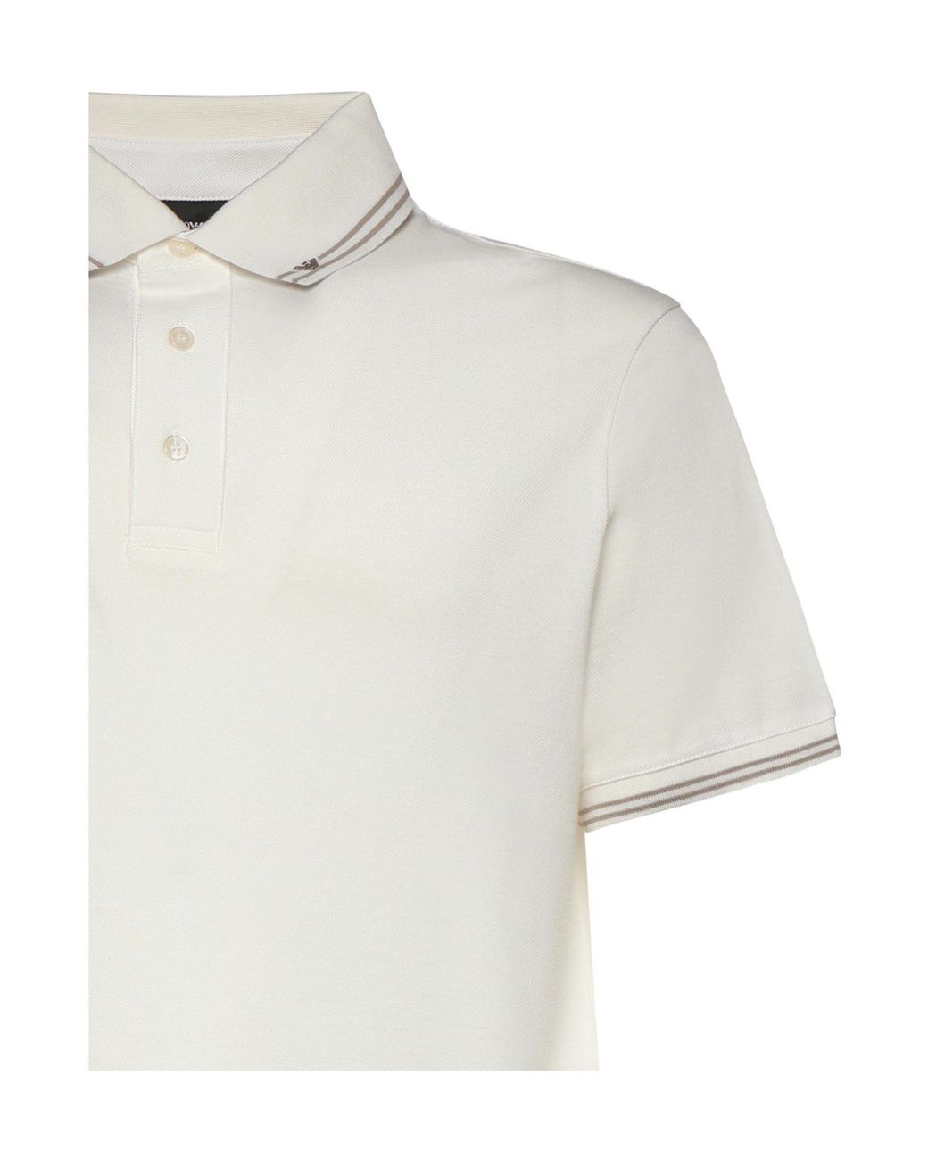 Emporio Armani White Tipped Collar Polo Shirt for men