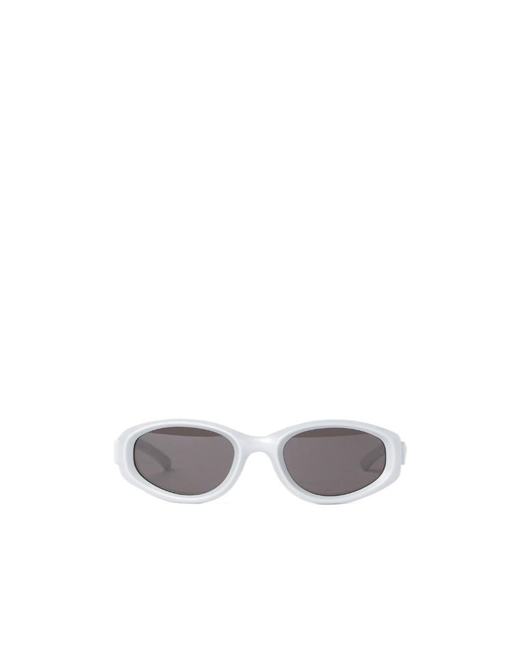 Bottega Veneta White Eyewear Oval Frame Sunglasses