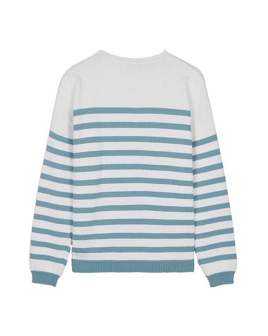 Max Mara Blue Logo Striped Pullover