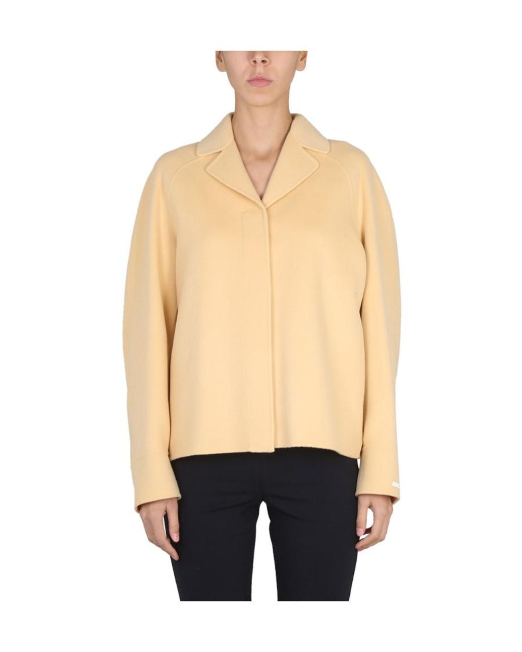 Sportmax Natural V-Neck Long-Sleeved Coat
