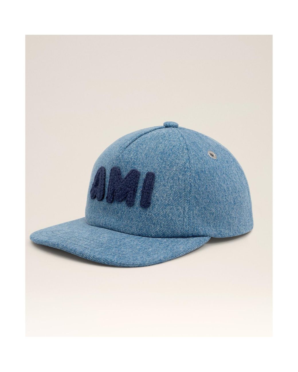 ★AMI ★ Logo Patch Denim Trucker キャップ Ami Paris Ami De Coeur Logo Patch Denim Trucker Cap in Blue