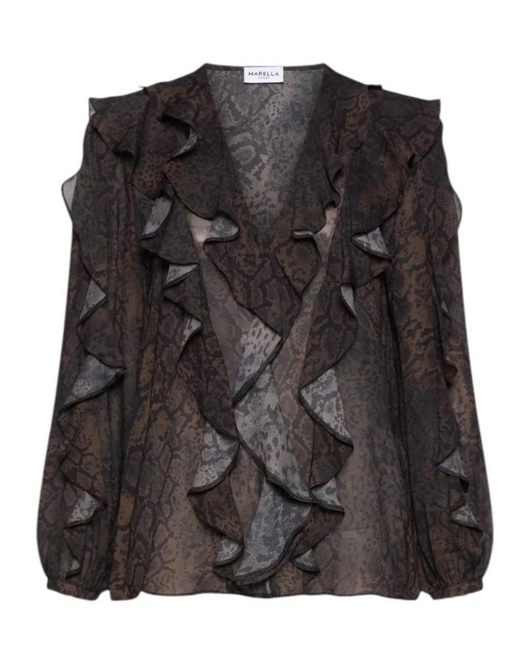 Marella Black Ruffled Blouse