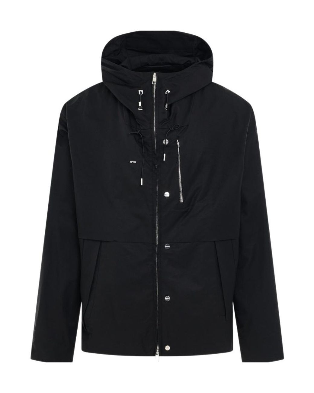 Wooyoungmi Black Logo-Plaque Hooded Jacket