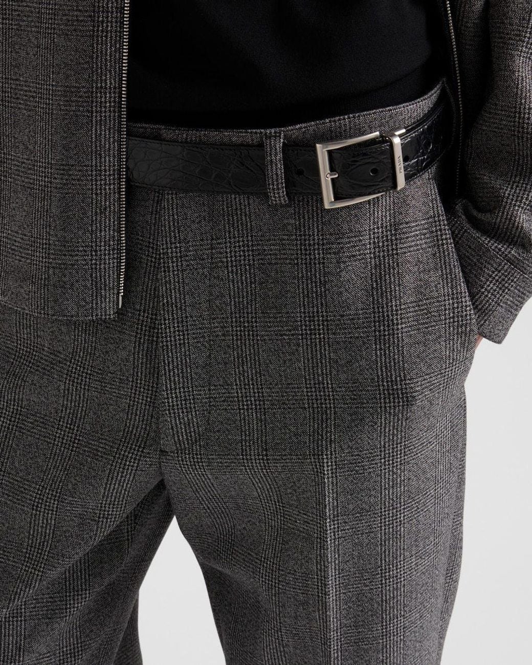 Prada Gray Wool Pants for men