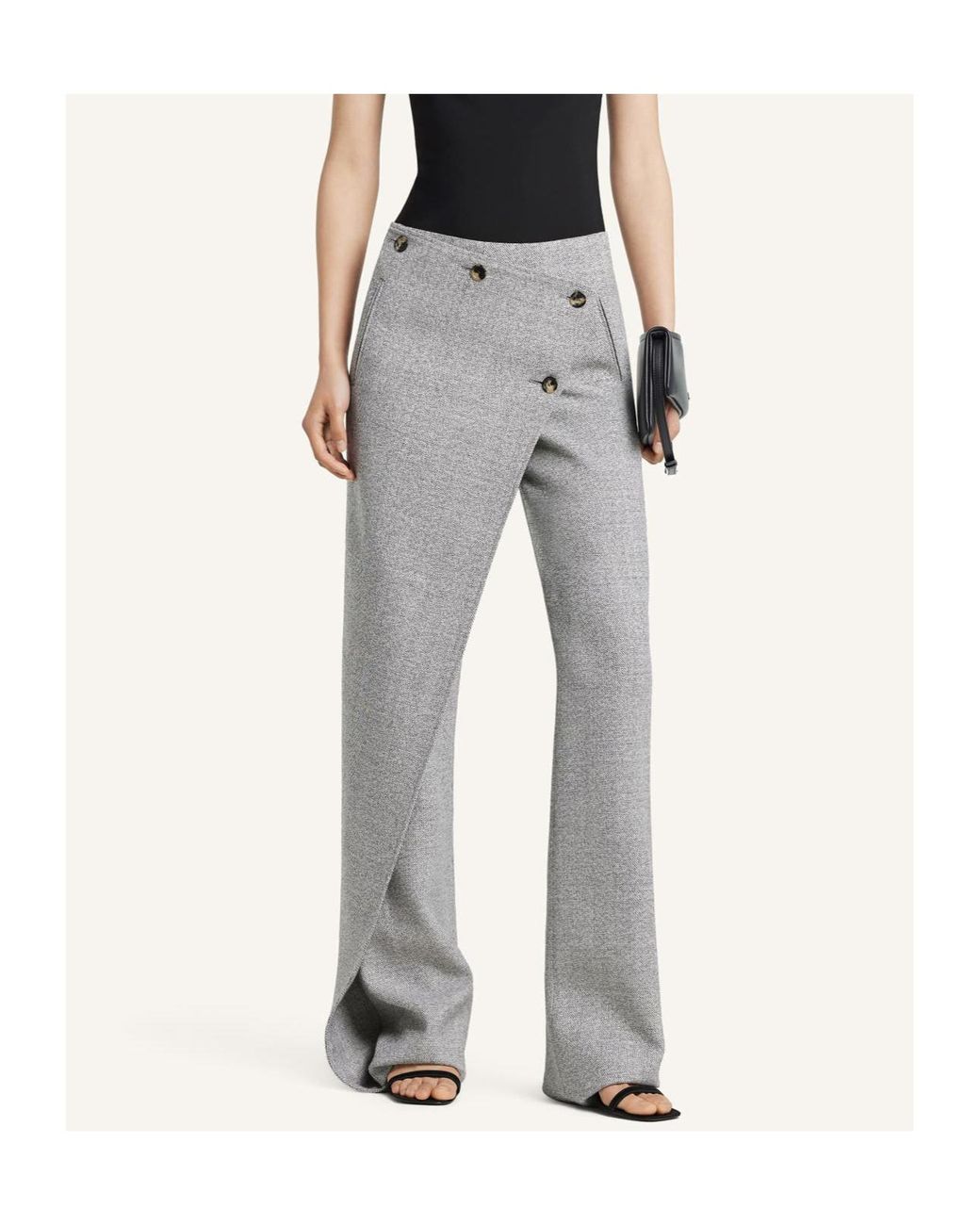 Courreges Gray Oblique Button Trousers