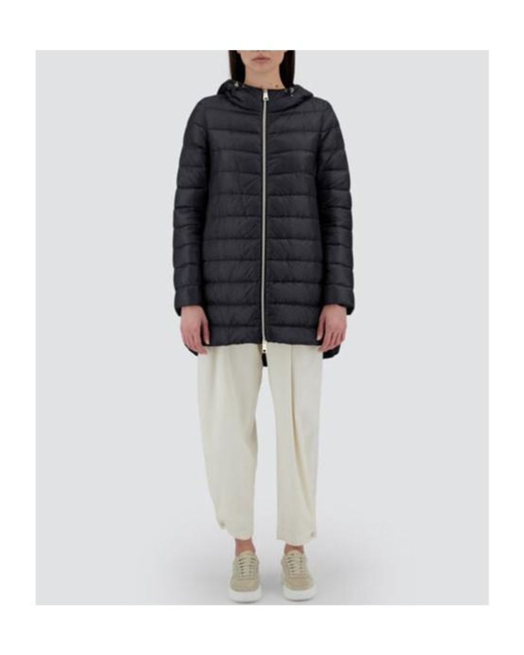 Herno Black Hooded Long Down Jacket