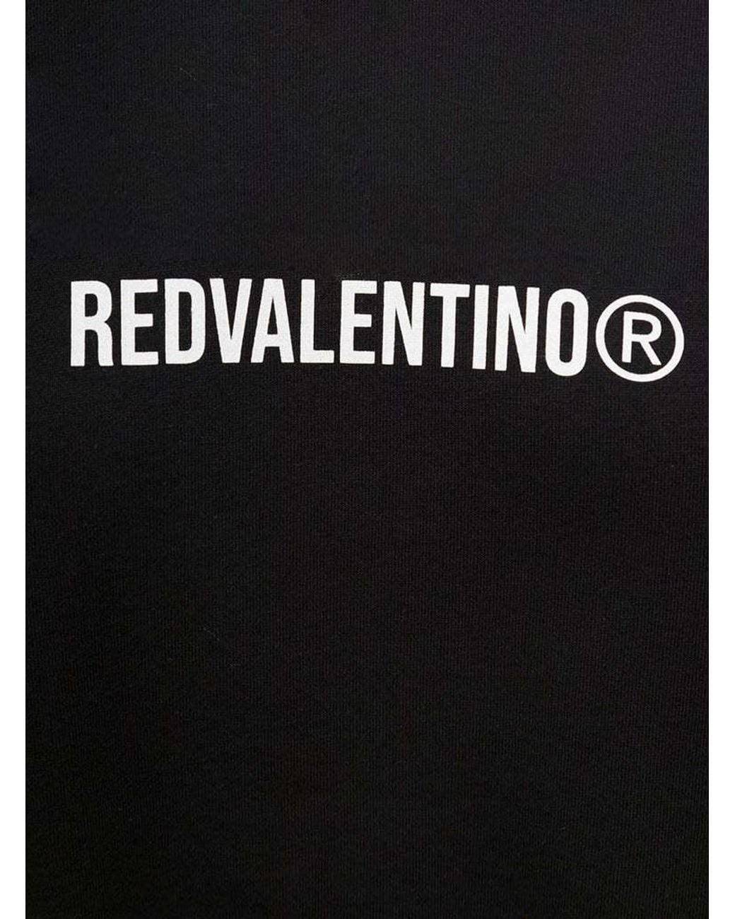 RED Valentino Black Logo T-Shirt With Round Neck
