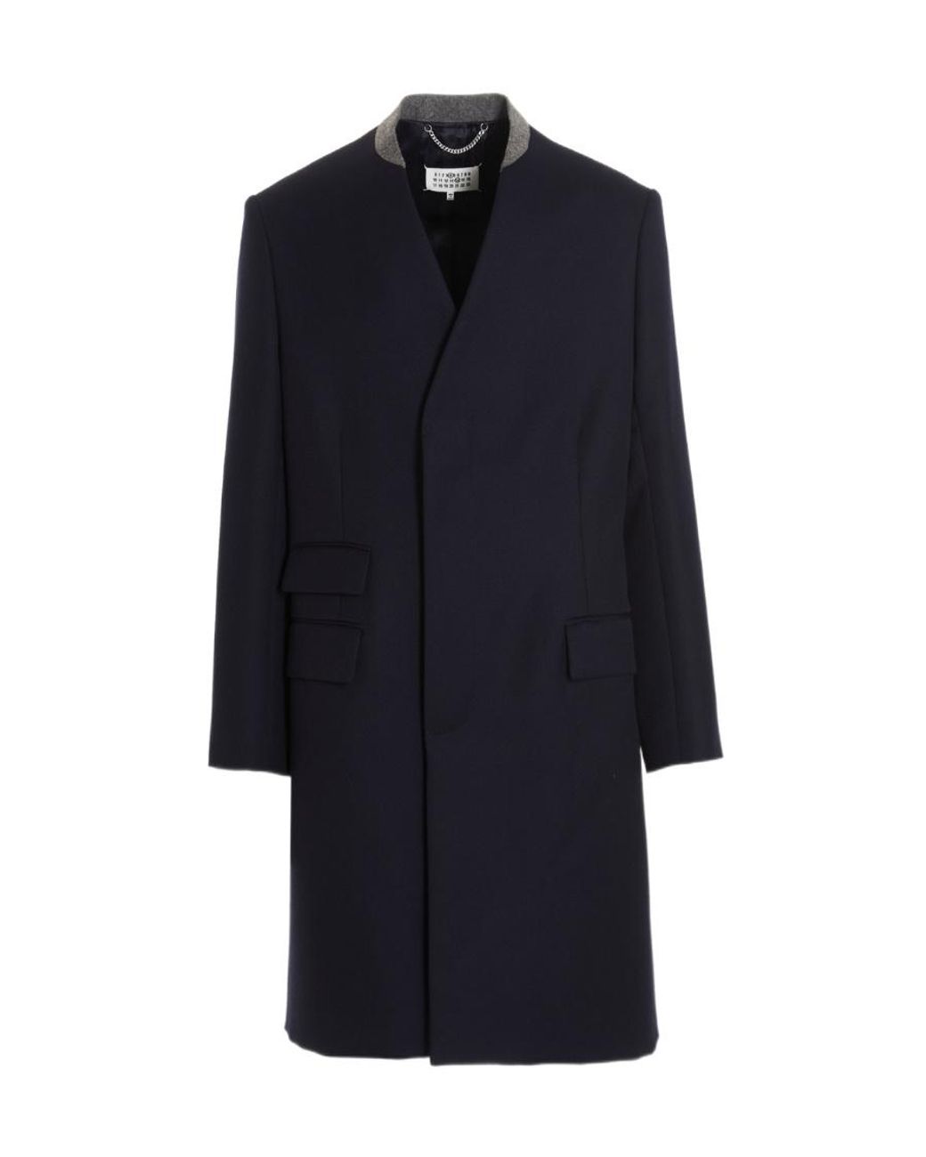 Maison Margiela Blue Single-Breasted Coat for men