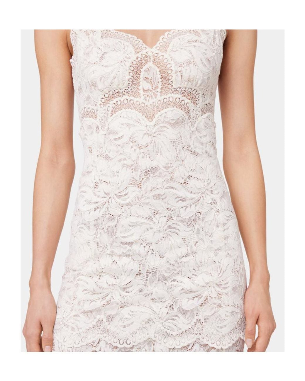 Rabanne White Lace Detailed Sleeveless Maxi Dress