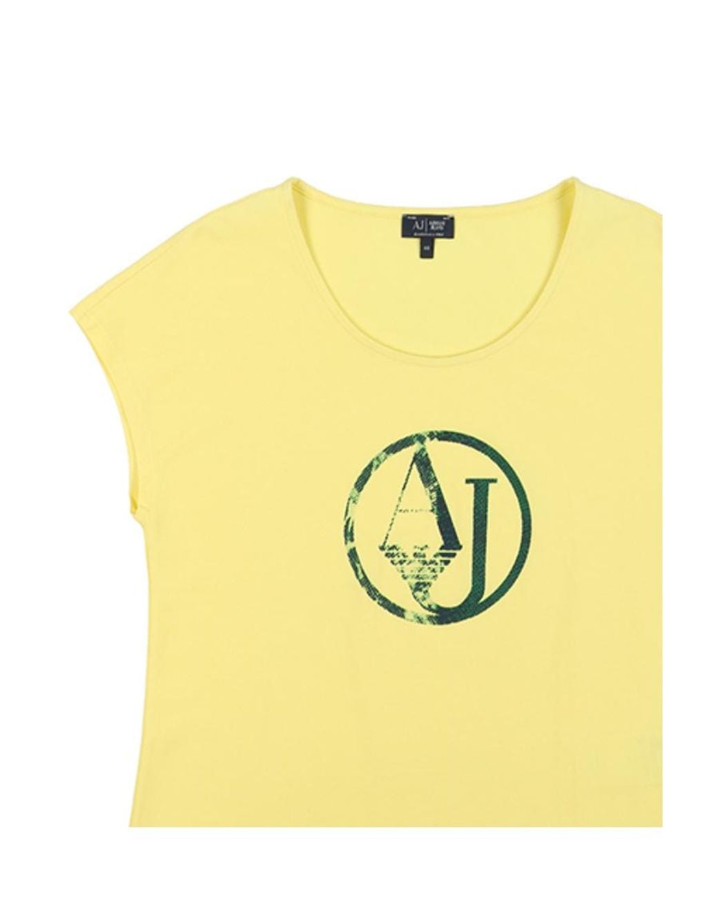 Armani Jeans Yellow Crew Neck Logo T-Shirt