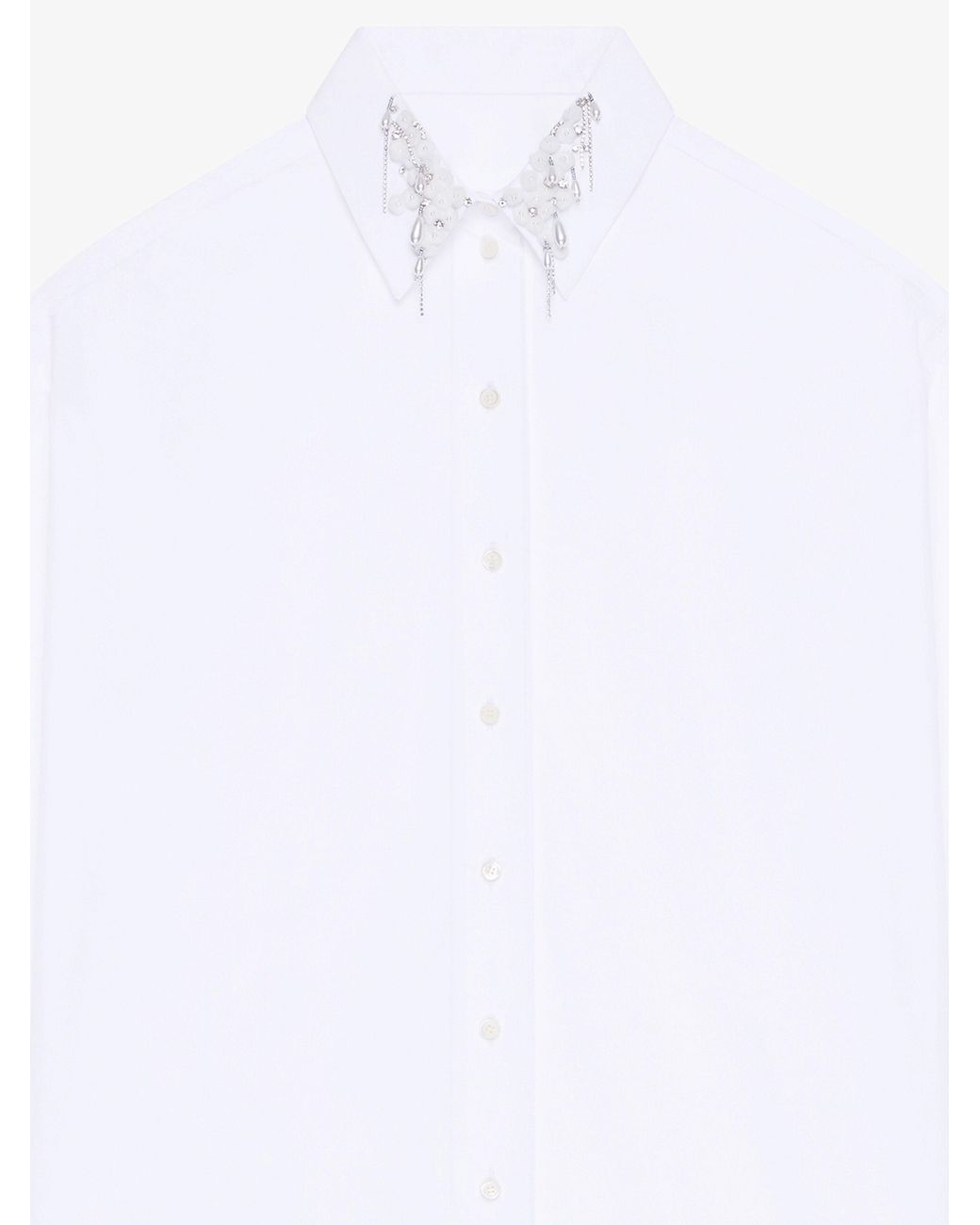 Givenchy White Oversized Collared Long-Sleeve Shirt
