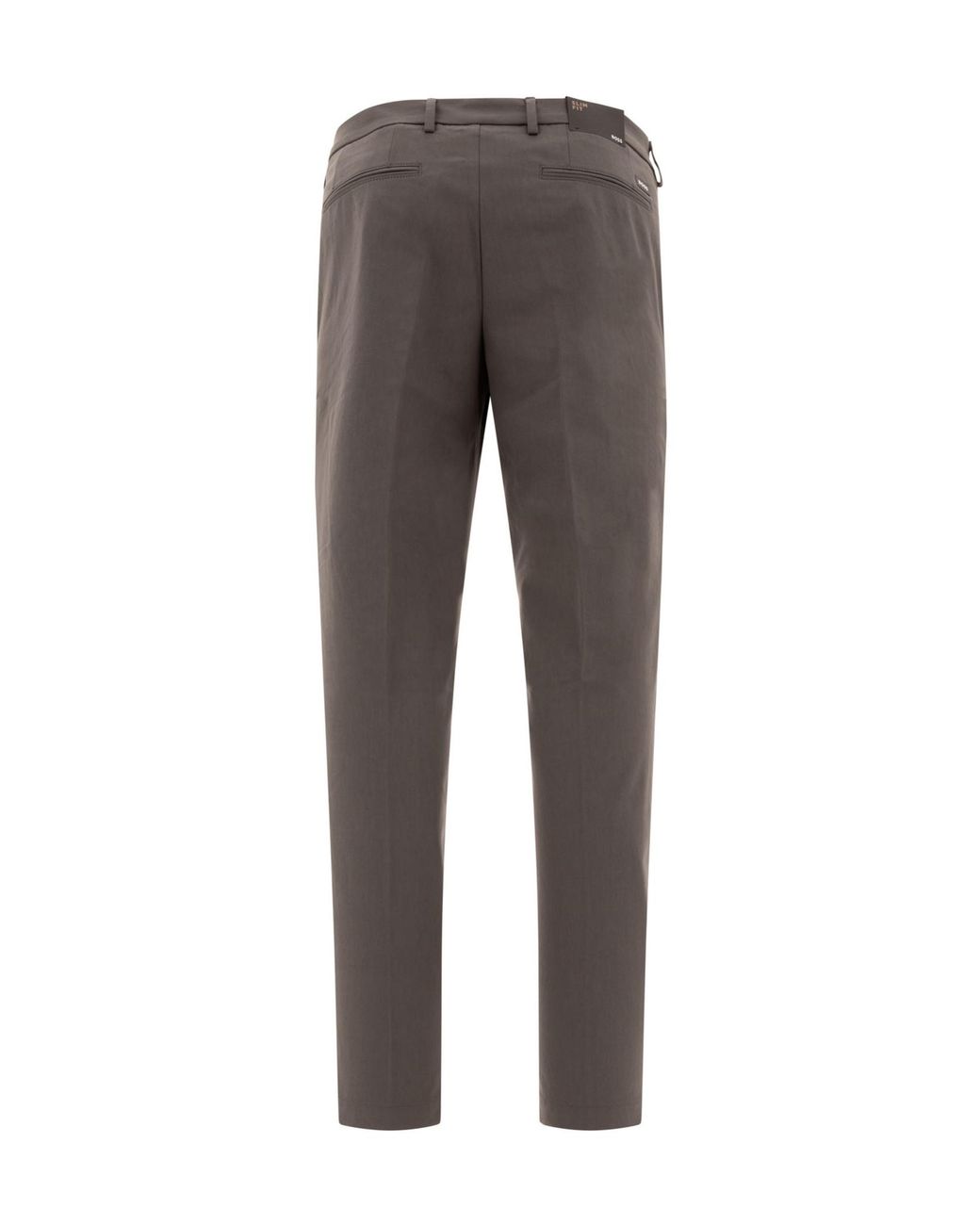Boss Gray Boss Stretched Slim-Fit Trousers for men