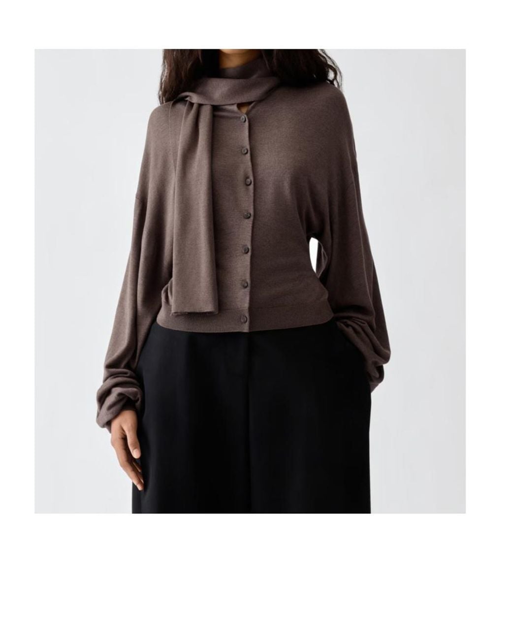 Jacquemus Brown Cardigan With Puffed Sleeves
