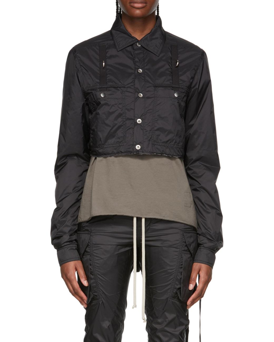 Rick Owens Black Short Ribbon Casual Jacket