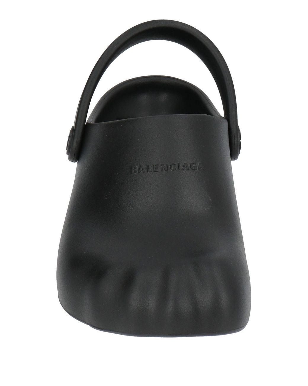 Balenciaga Black Classic Roundtoe Rubber Slippers
