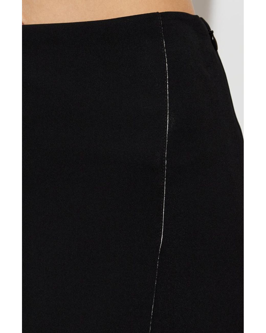 Jil Sander Black Raw-Edge Midi Skirt