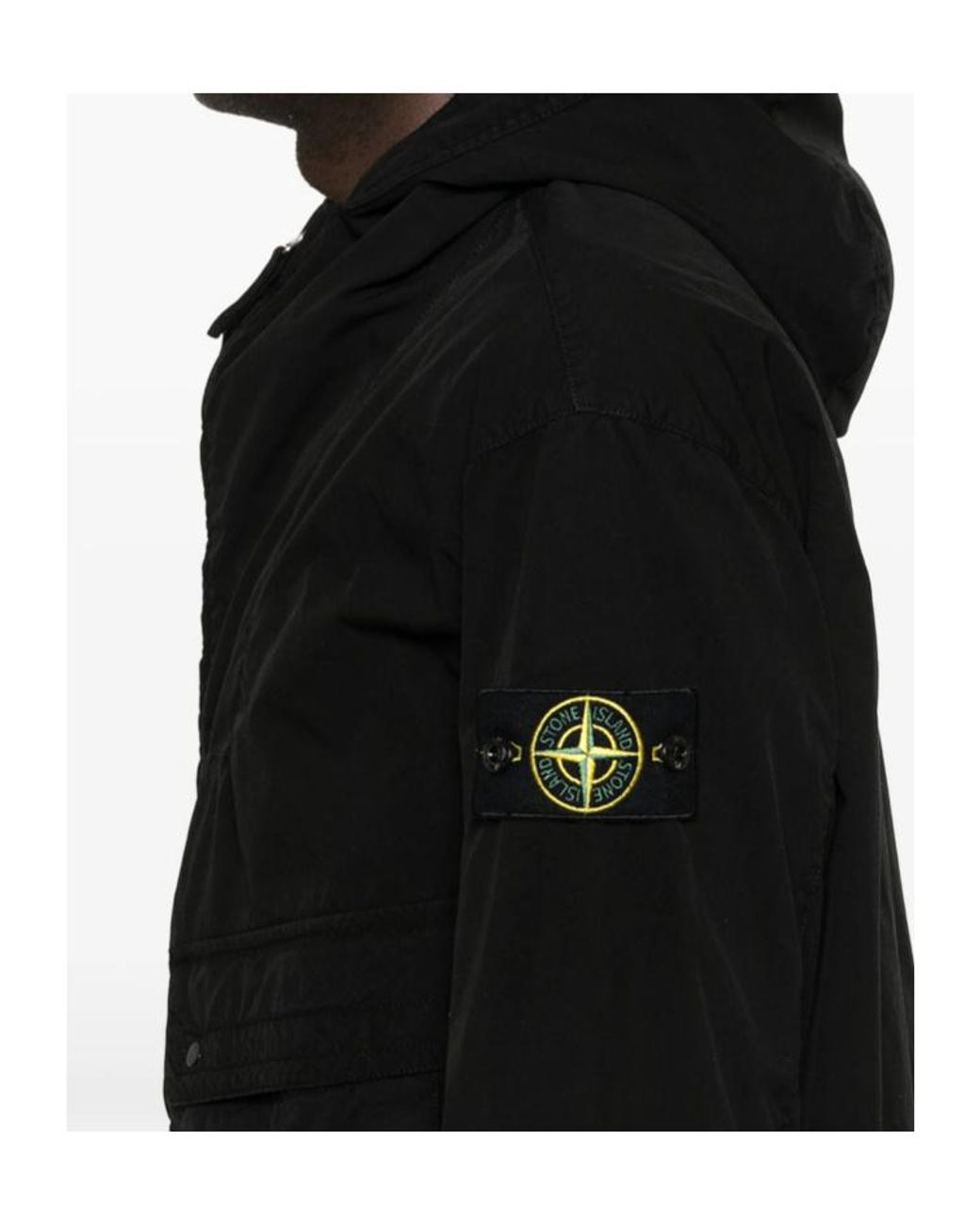 Stone Island Blue Hooded Zip-Up Jacket for men