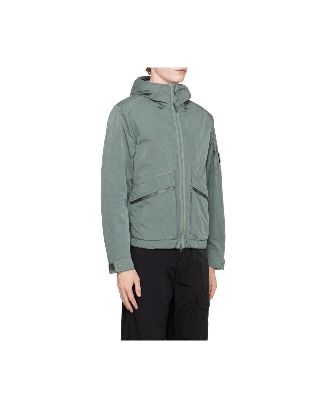 C P Company Green Zip Up Hooded Jacket for men