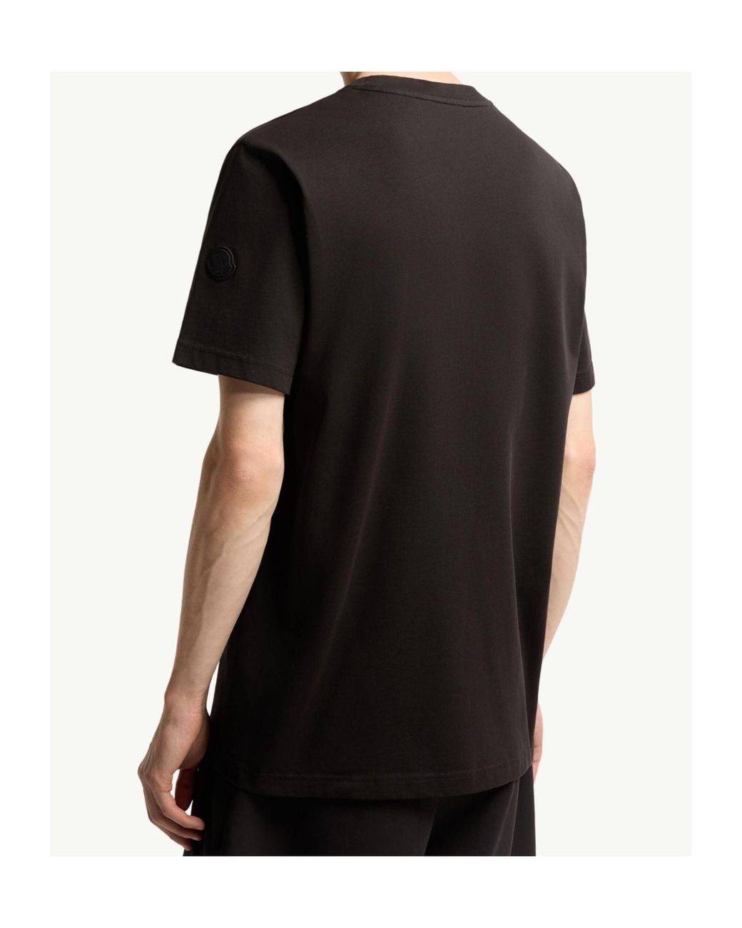 Moncler Black Logo Patch Crewneck T-Shirt for men