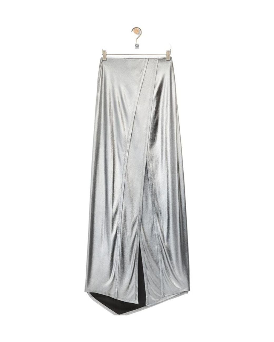 Loewe Gray Draped Midi Skirt
