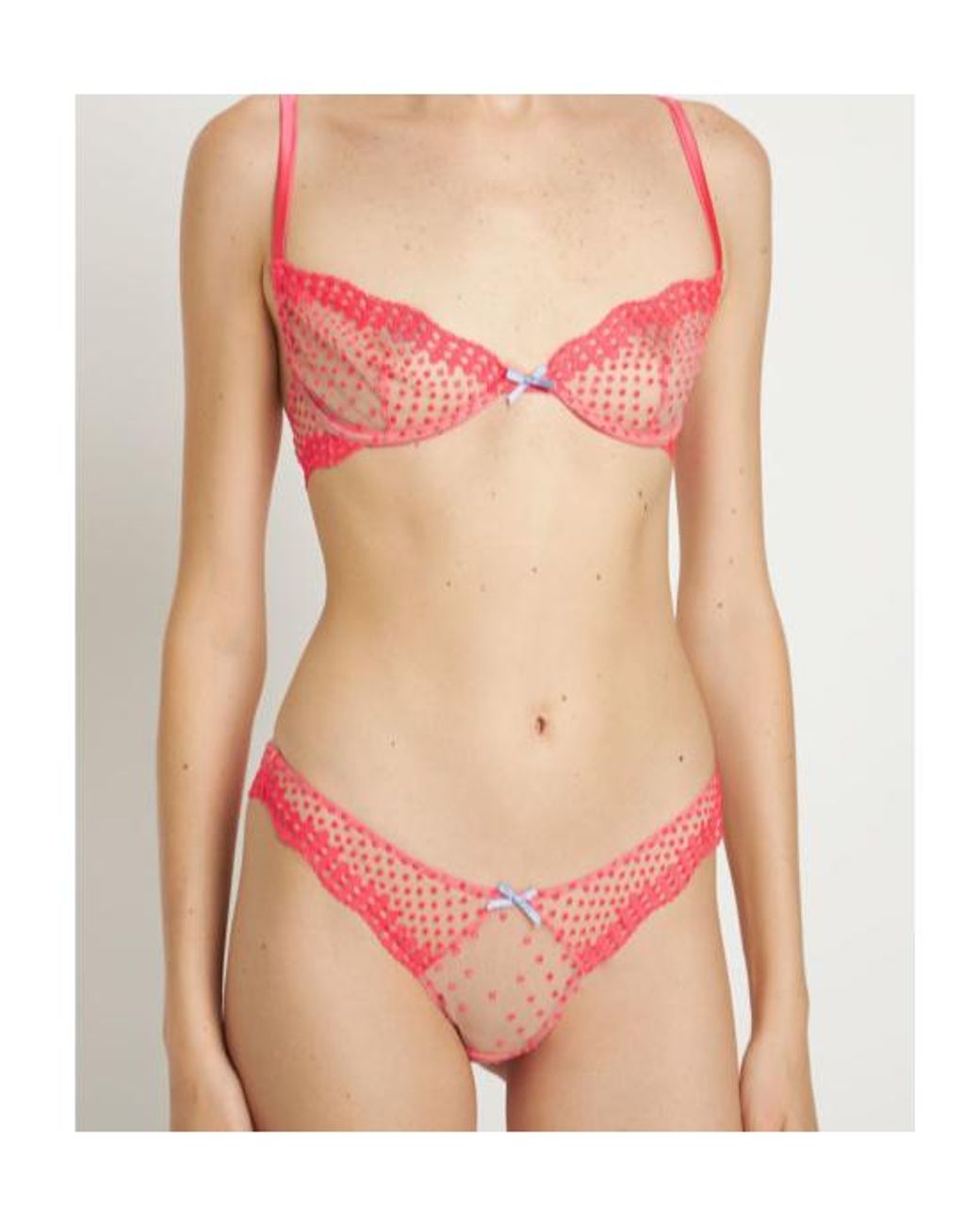Fleur du Mal Pink Dotty Demi Bra