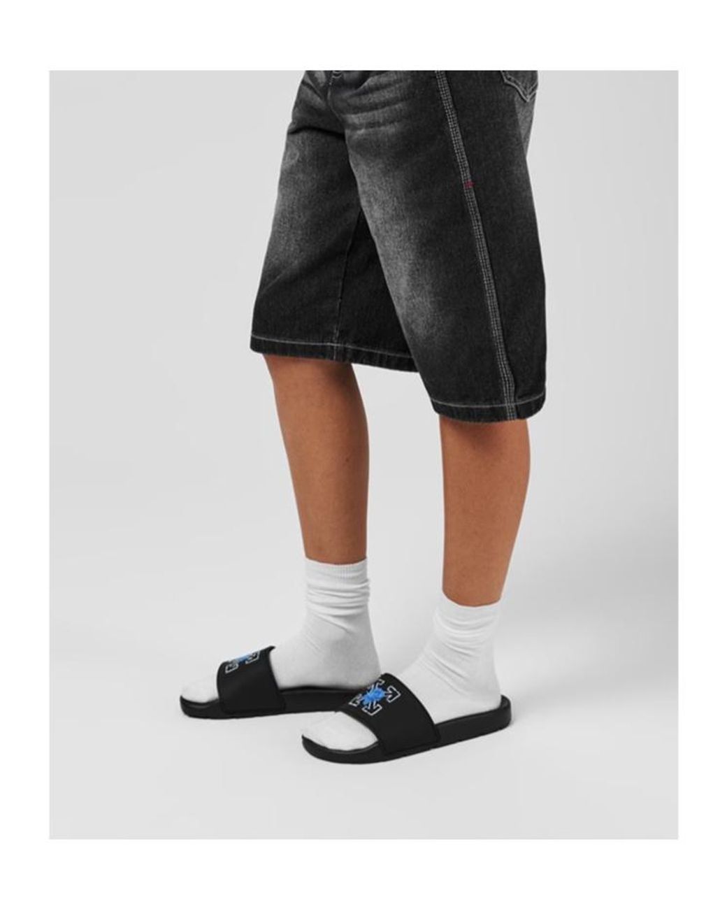 Off-White c/o Virgil Abloh Black Logo Slippers
