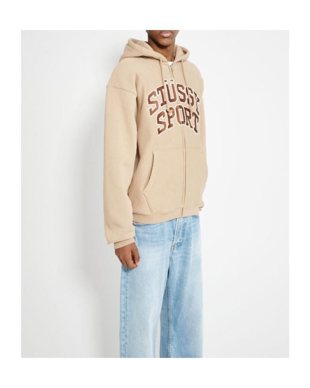 Stussy Blue Long-Sleeved Hooded Sweater for men