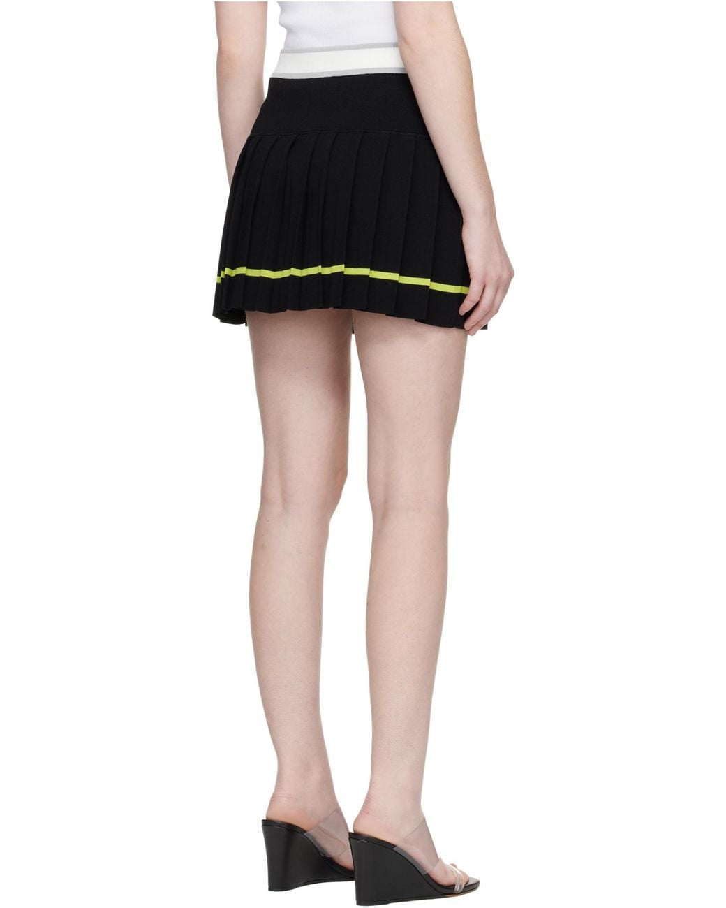 Casablanca Black Striped Pleated Skirt
