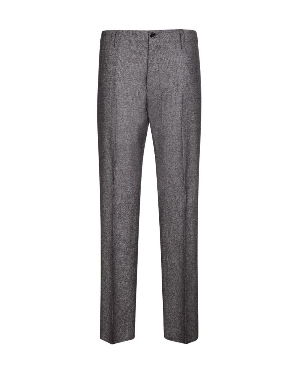 Lardini Gray Classic Wool Straight-Leg Pants for men