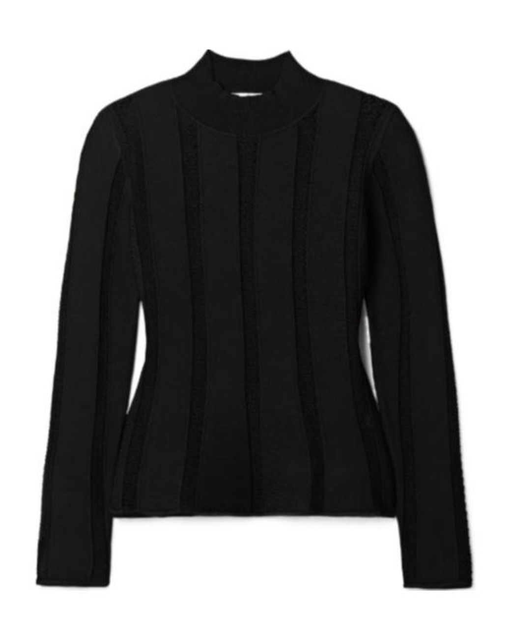 Sea Black Spliced Elastic Knit Top