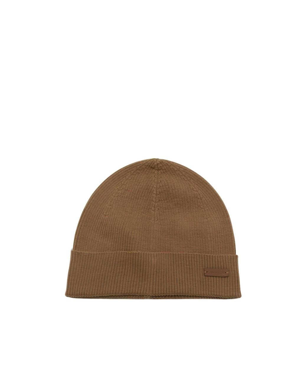 Saint Laurent Brown Logo Patch Beanie