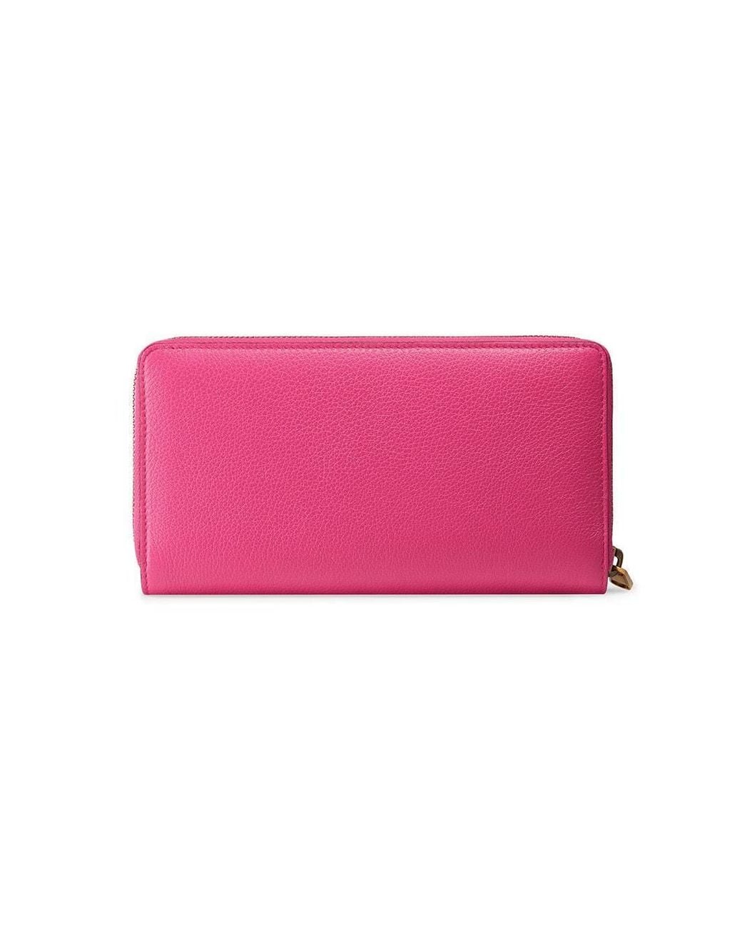 Gucci Pink Logo Printed Zipper Wallet for men