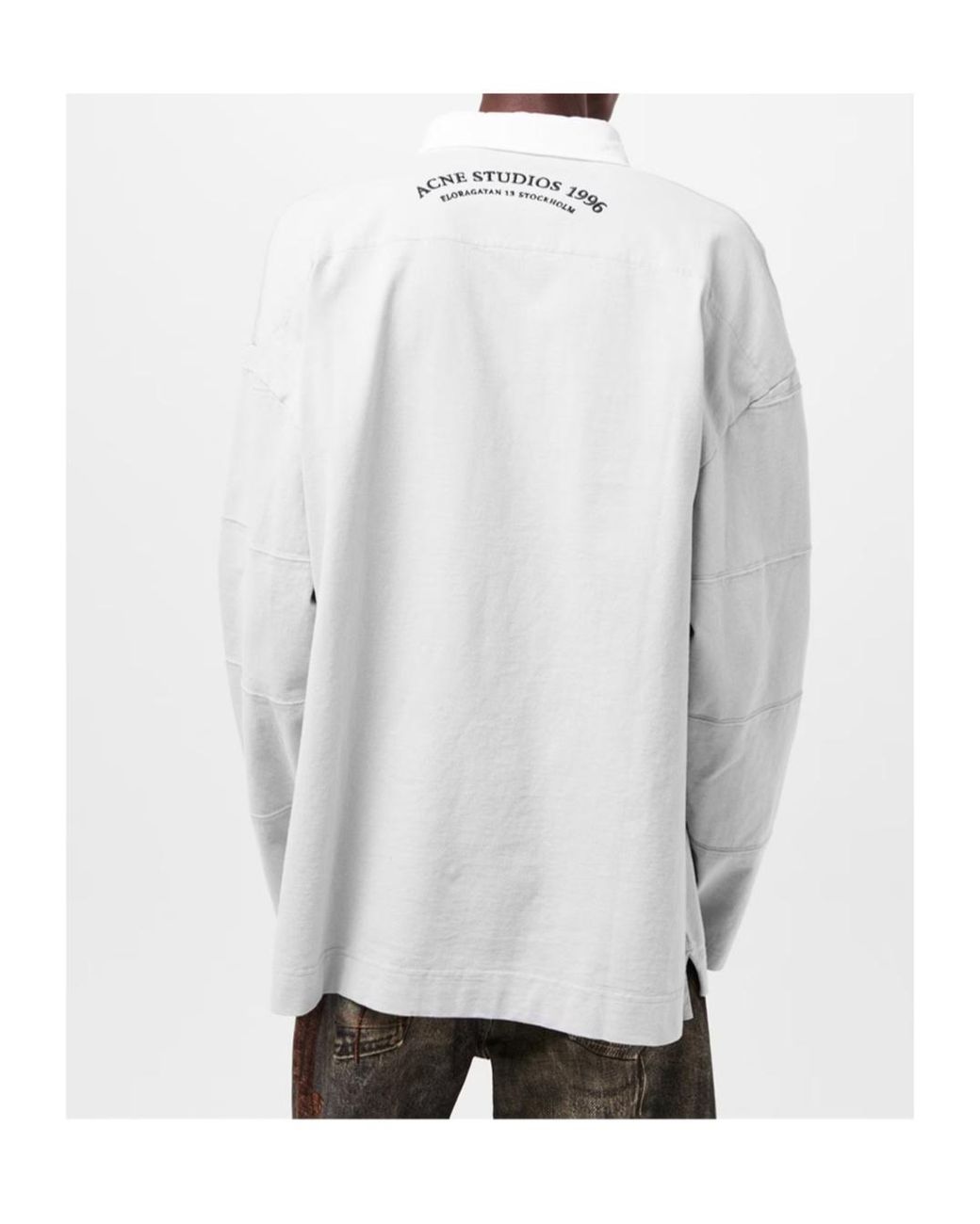 Acne Gray Long-Sleeve Polo Shirt for men