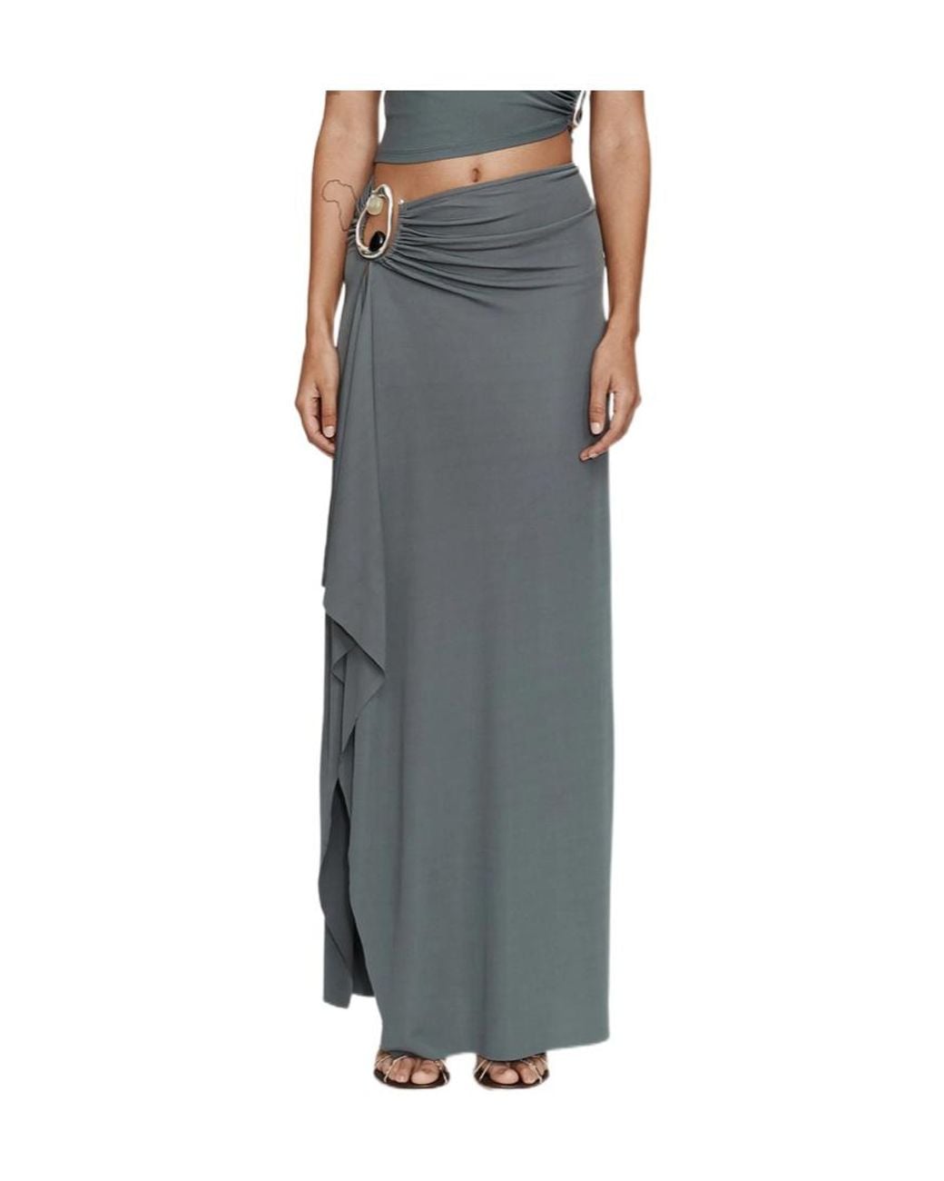 Christopher Esber Gray Asymmetrical Skirt