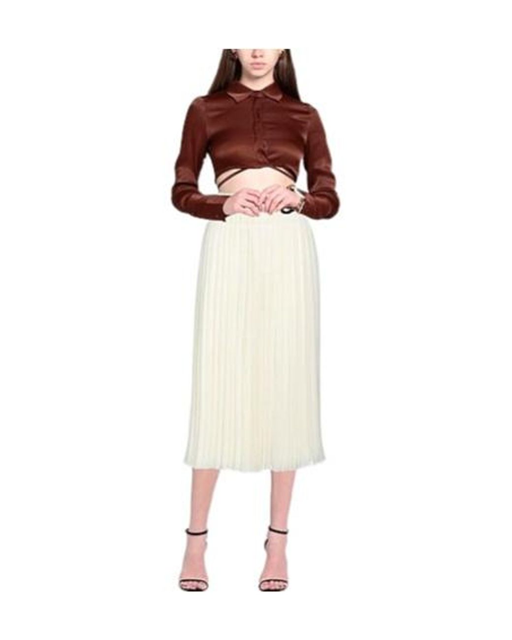 Chloé White Simple Pleated Skirt