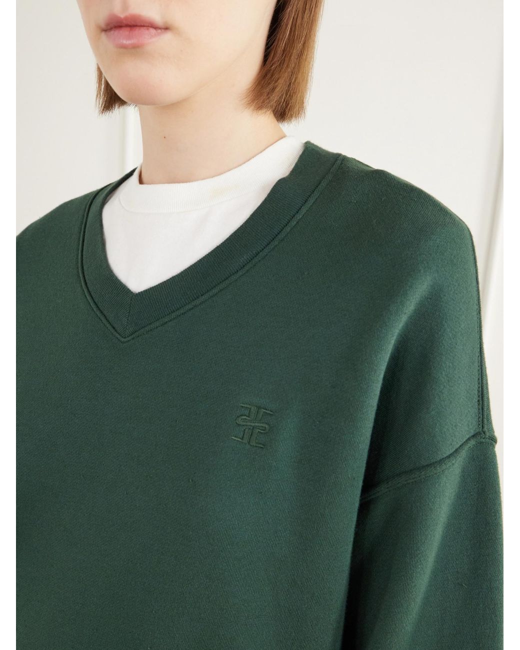 ÉTERNE Green Logo-Embroidered French Terry Sweatshirt