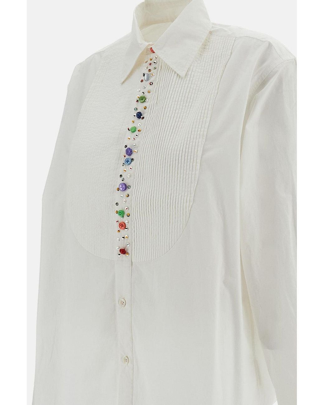 Bode White Tuxedo Shirt Button Jar for men
