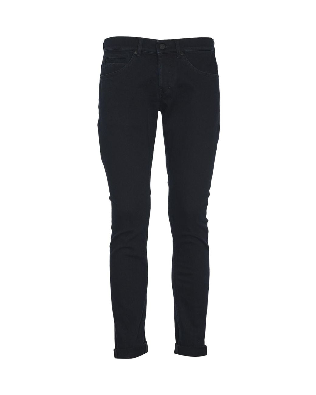 Dondup Black Belt Loop Jeans for men