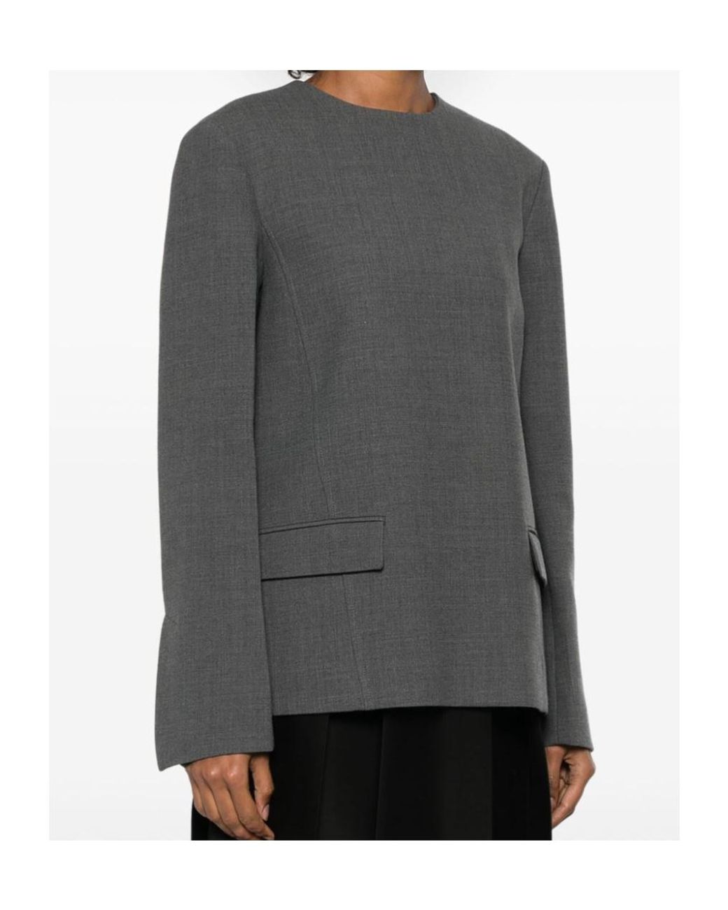 Totême Black Totême Long-Sleeved Zipped Blouse