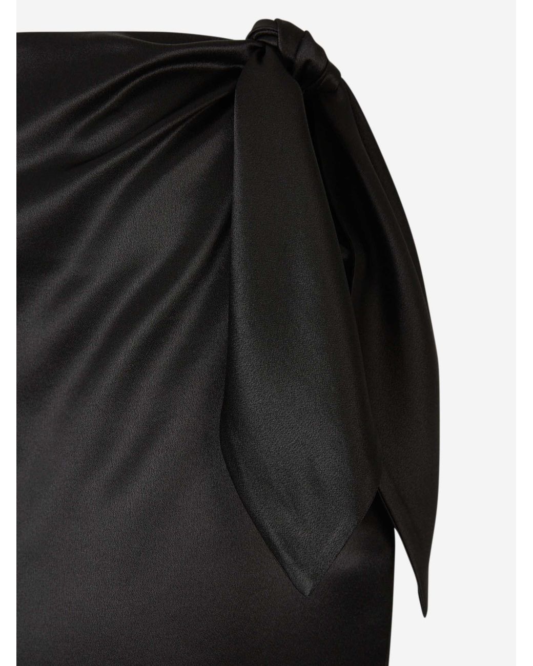 Saint Laurent Black Silk Satin Mini Skirt