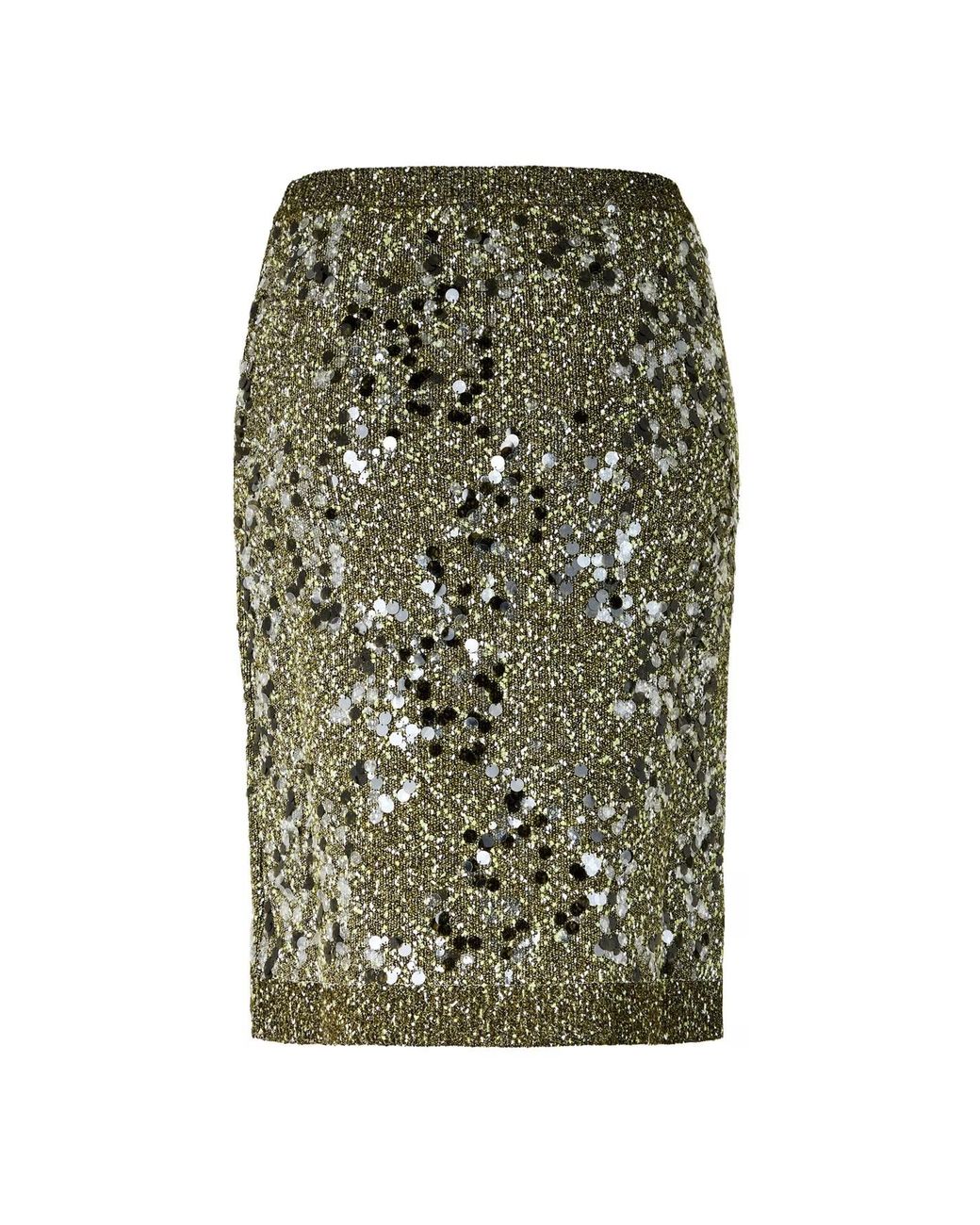 Gucci Green Sequin Knit Skirt