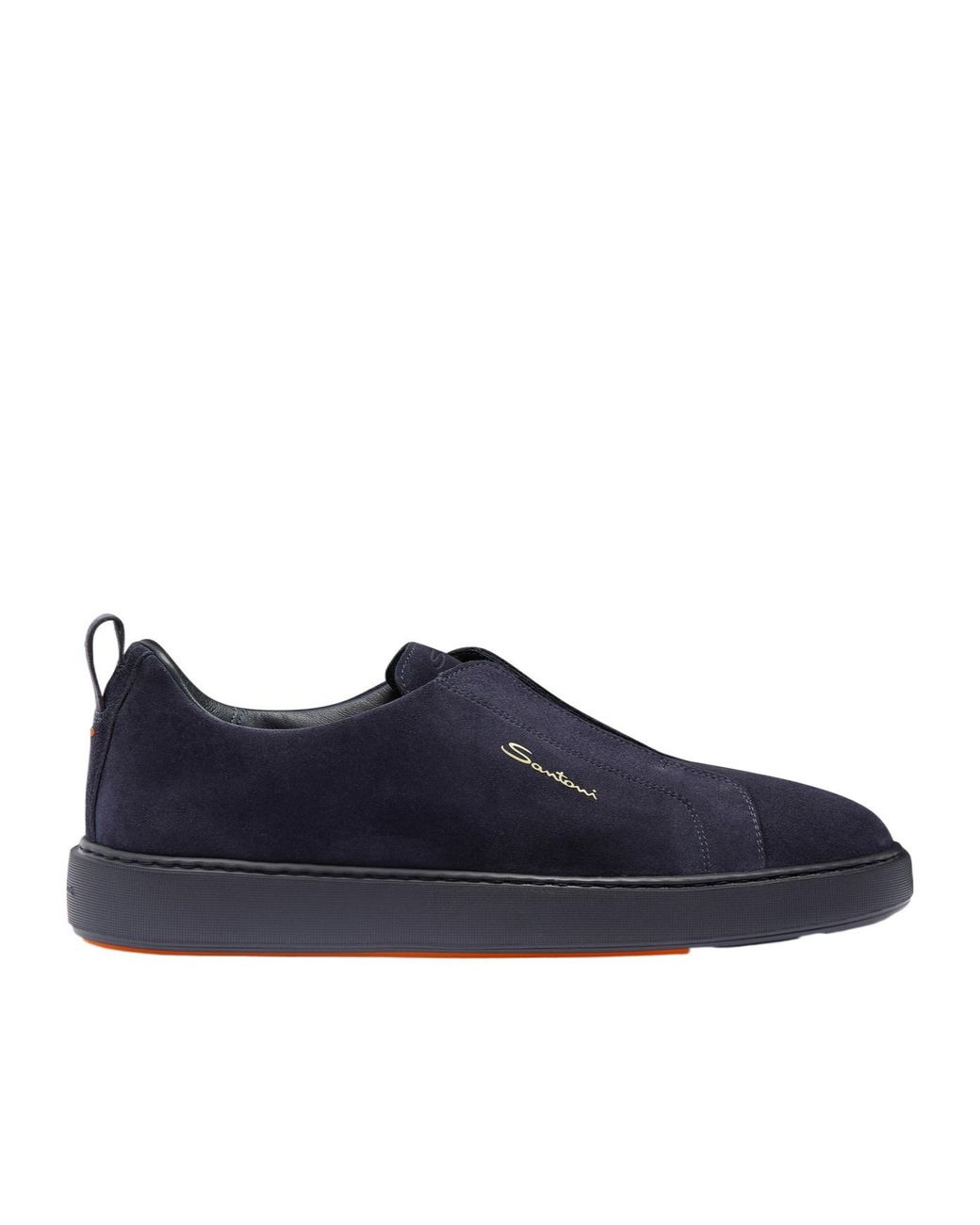 Santoni Blue Round-Toe Slip-On Sneakers for men