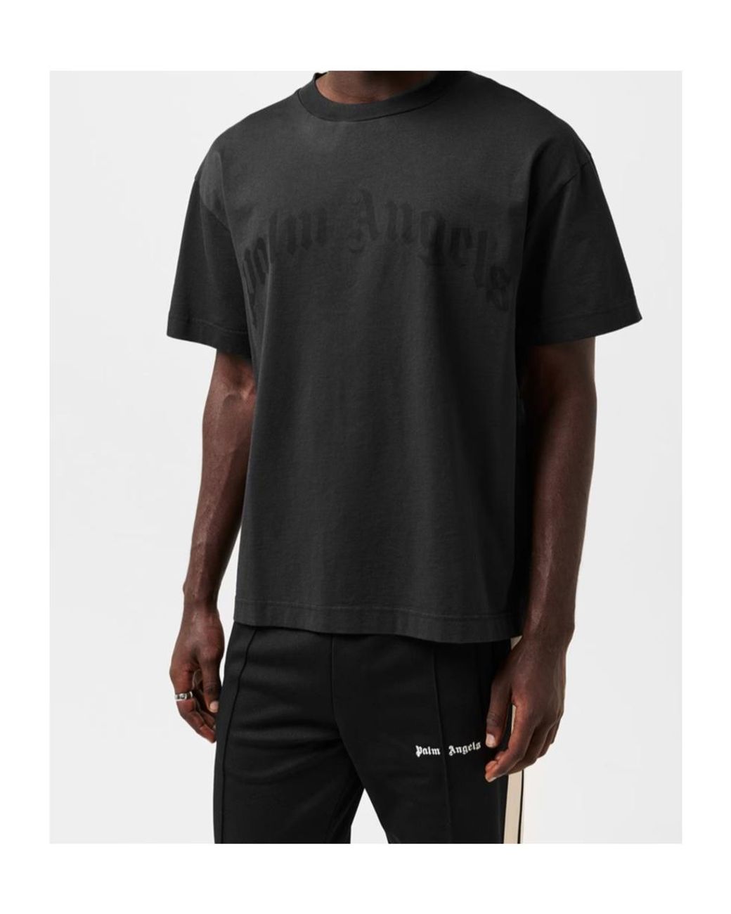 Palm Angels Black Logo Crew Neck T-Shirt for men