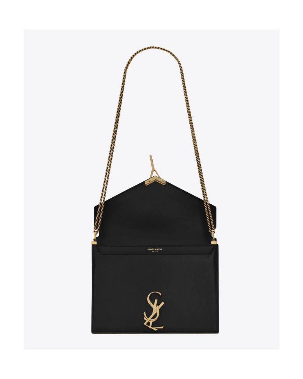 Saint Laurent Black Cassandra Medium Shoulder Bag