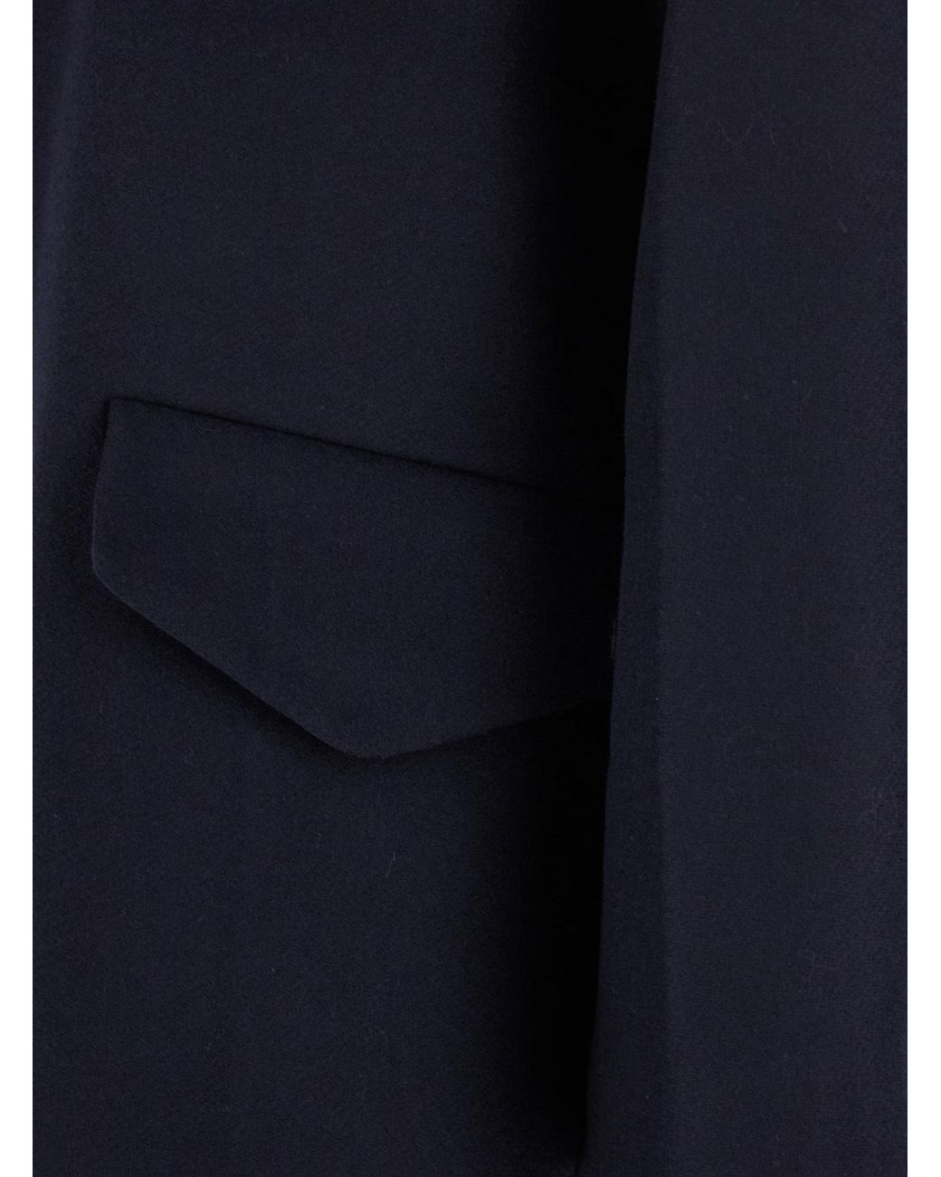 Theory Blue Cape Back Melton Coat