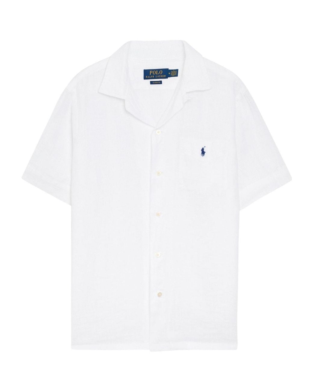 Polo Ralph Lauren White Linen Short-Sleeve Plain Shirt for men