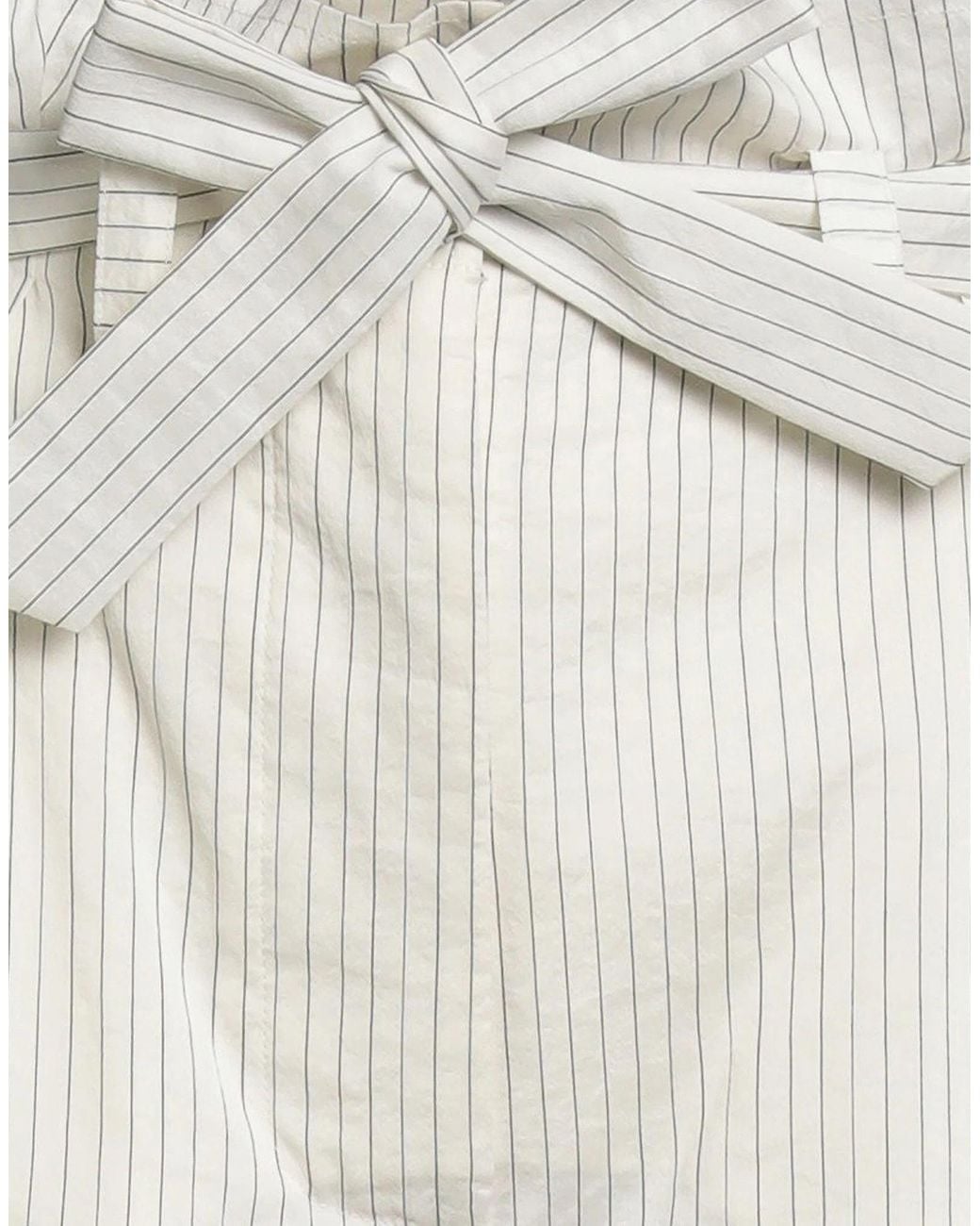 Max Mara White High-Waisted Striped Wide-Leg Trousers