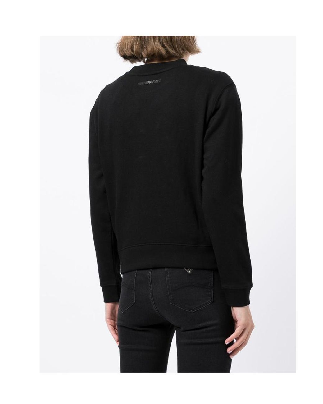 Emporio Armani Black Logo-Print Sweatshirt