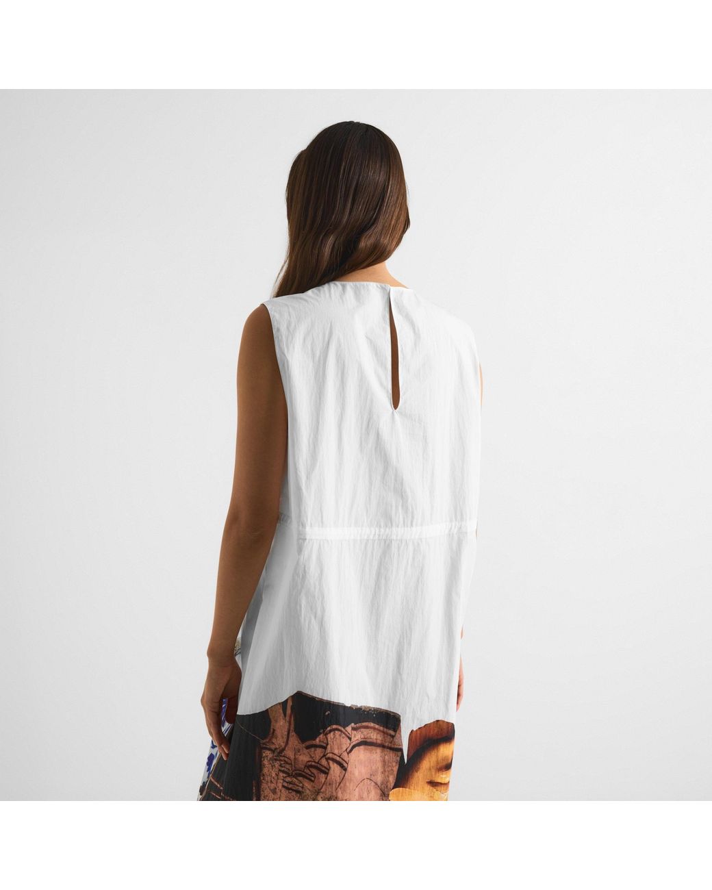 Prada White Simple Printed Skirt