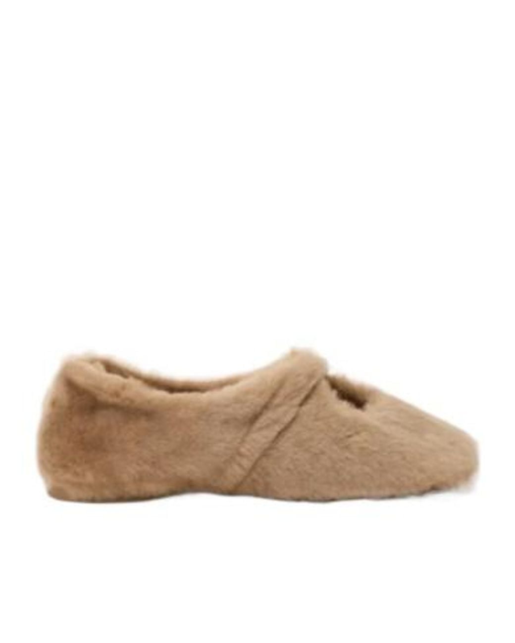 Loewe Brown Shearling Pebble Soft Ballerina Shoes
